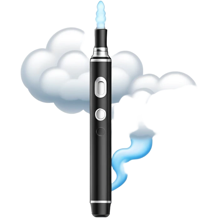 modern vape pen with vapor cloud emoji