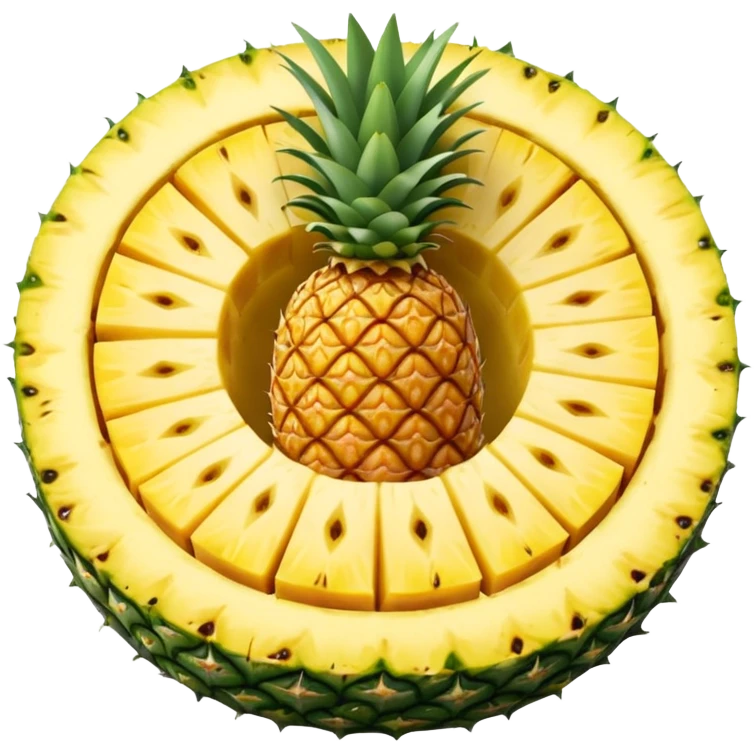 pineapple slice circular no leaves, not hollow emoji