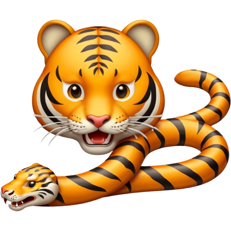 Tiger bites snake  emoji