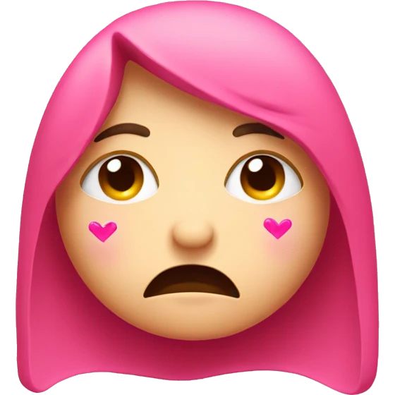Crying face with pink hearts around it  emoji