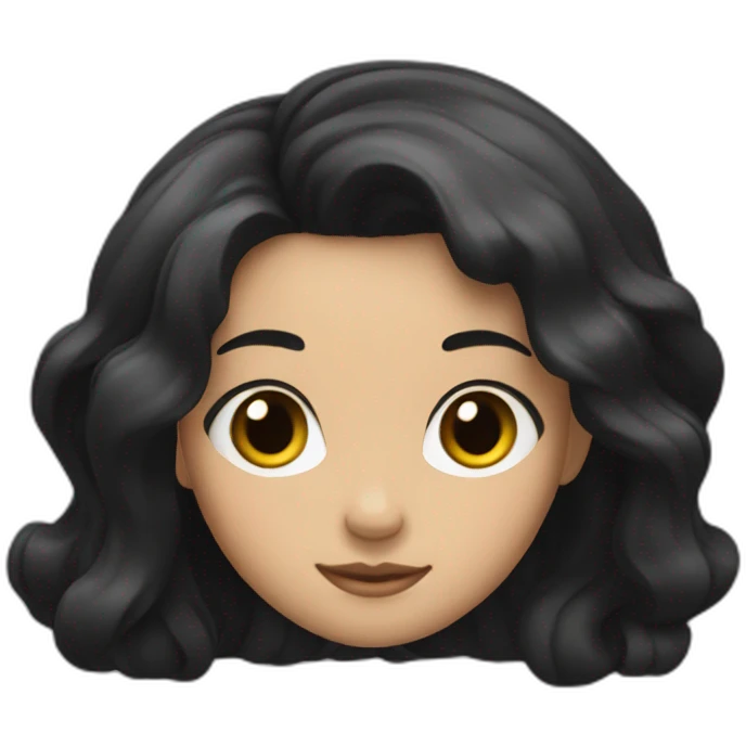 Gitl with black hair shaking shoulders emoji