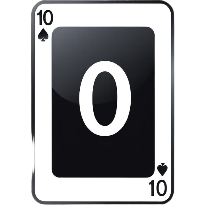 Uno black +10 number and card on the card emoji