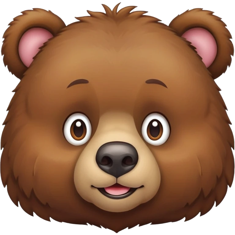 Simple cartoon brown bear with round ears emoji