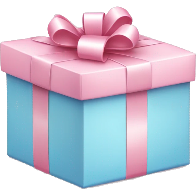 Baby pink Present box with baby blue ribbon emoji
