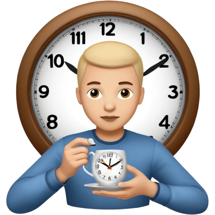 Clock that Tea hand gesture emoji