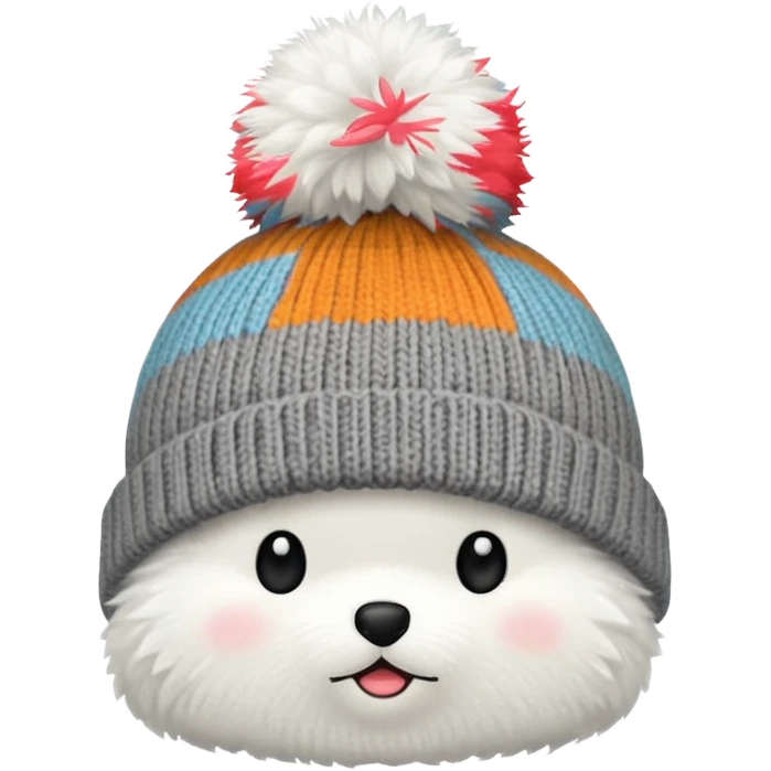 beanie with A fluffy pom-pom emoji