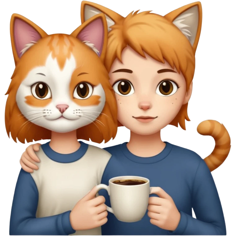 Coffee and cats emoji