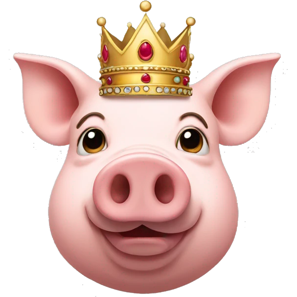 pig (only face) with a crown on her head (queen pig) emoji