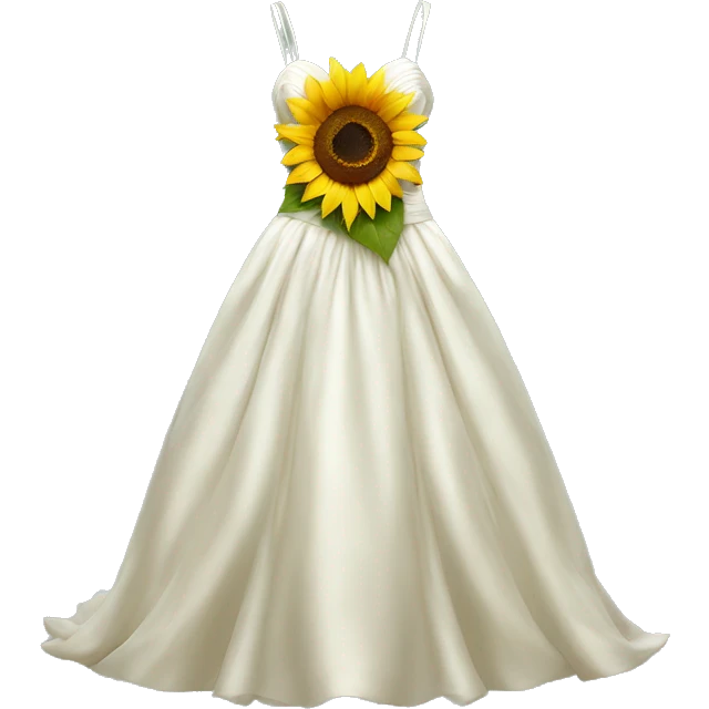 Sunflower on wedding dress emoji