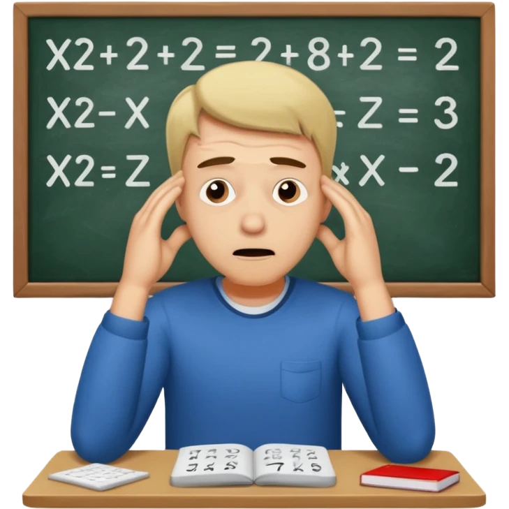 super stressed out guy doing math and stressing out emoji