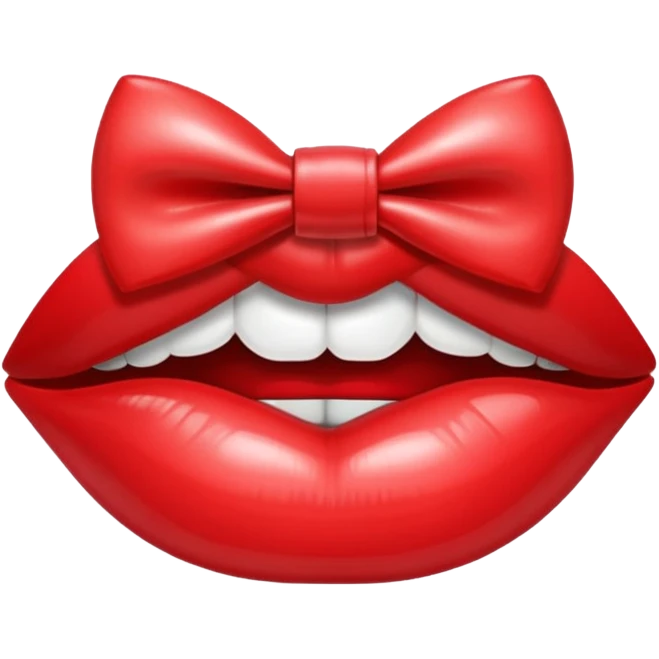 Lips with bow emoji