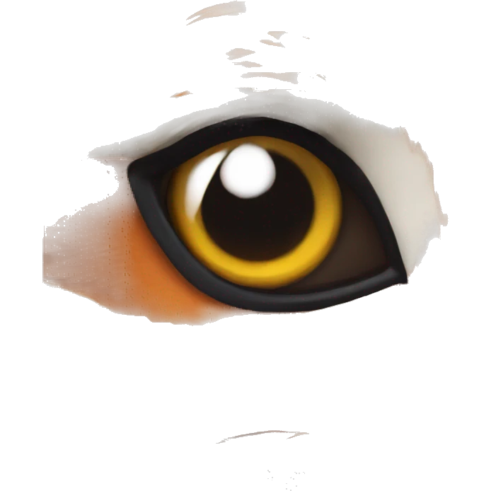 Make a fox with a white spot on his eye emoji