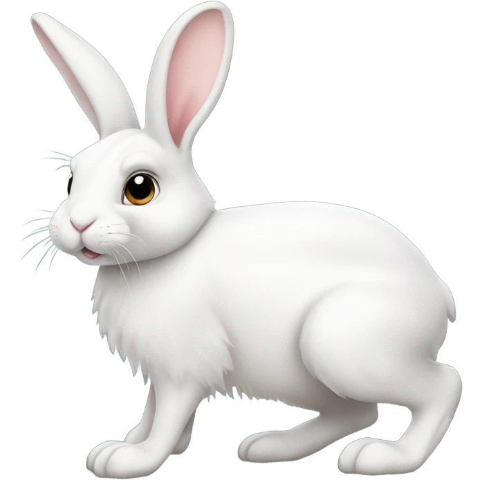 white bunny side view full body emoji