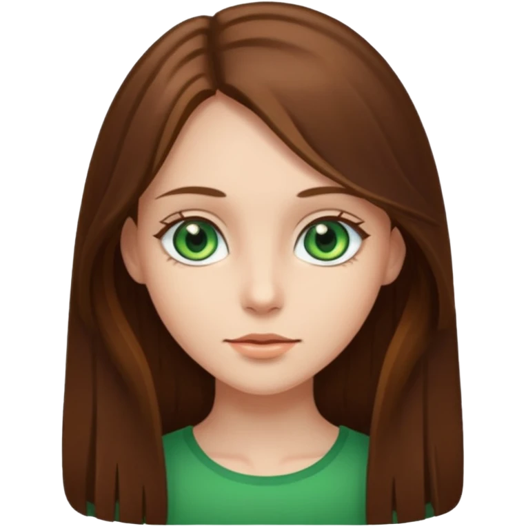 Chica delgada pelo castaño largo  emoji
