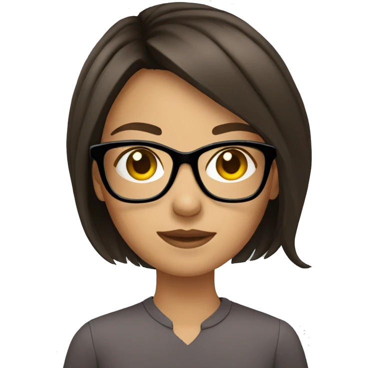 glasses brunette girl  emoji