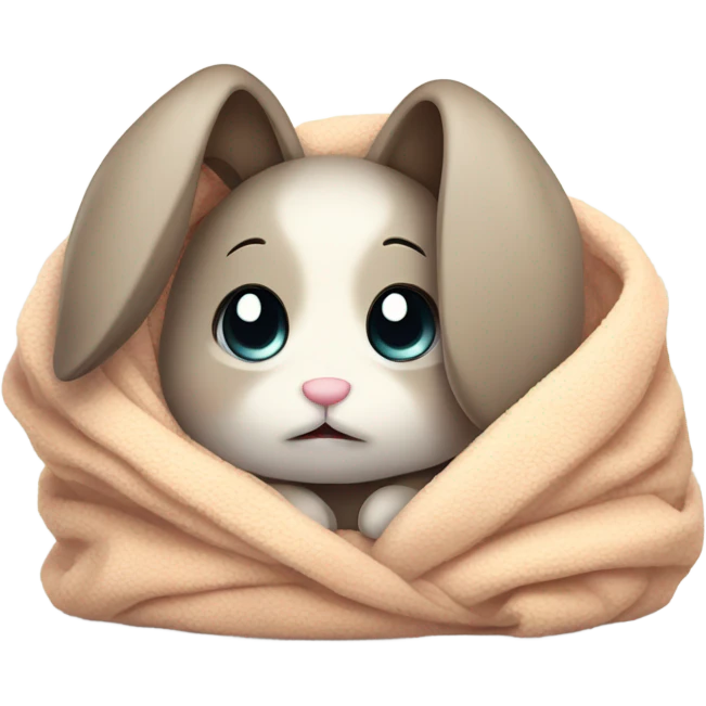 crying cute blanket bunny emoji
