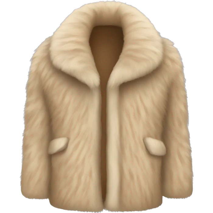 Beige Fur coat  emoji
