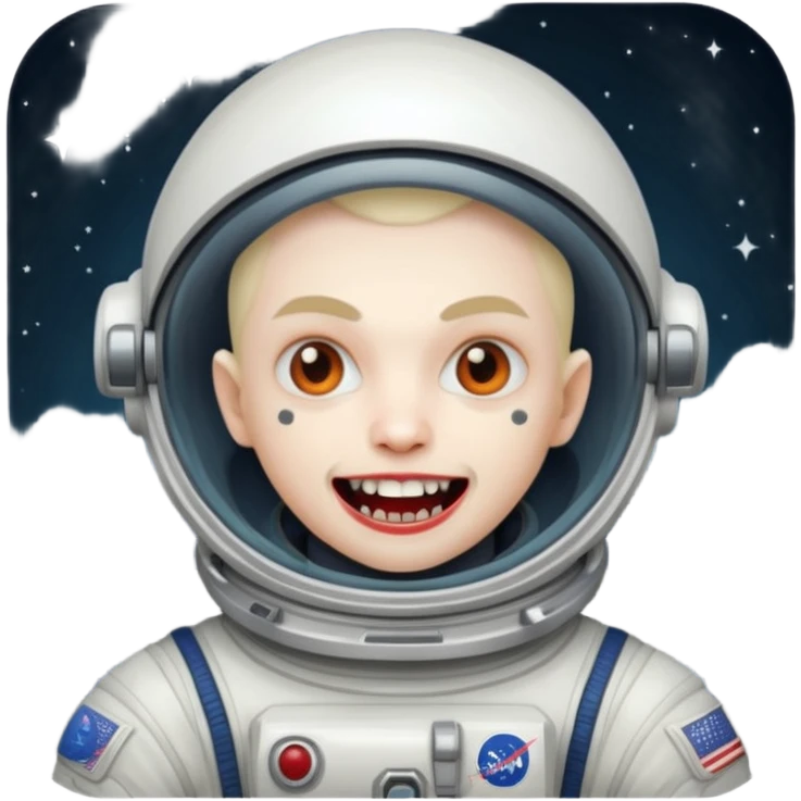 astronaut vampire wearing helmet emoji
