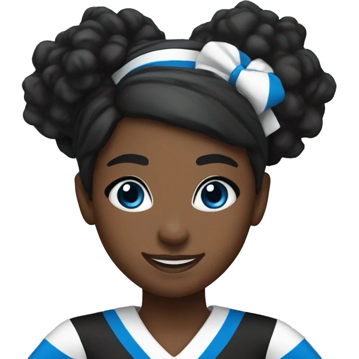 black cheerleader with blue and white uniform  emoji