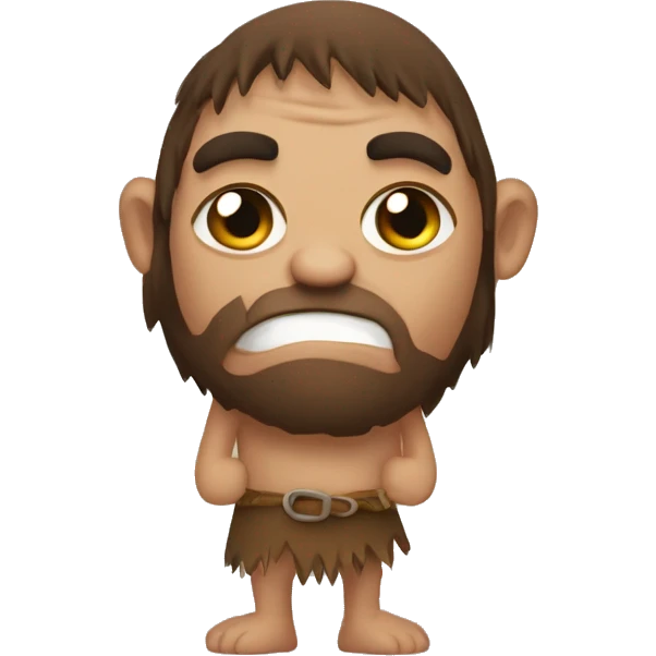 Cro-Magnon with broken theet emoji