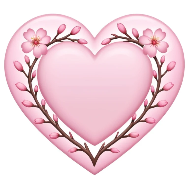 heart with sakura blossom border emoji