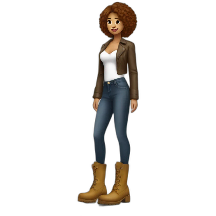 Sexy woman in boots on a platform emoji
