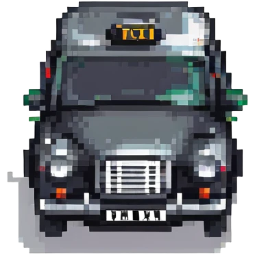 pixel art black London taxi cab emoji