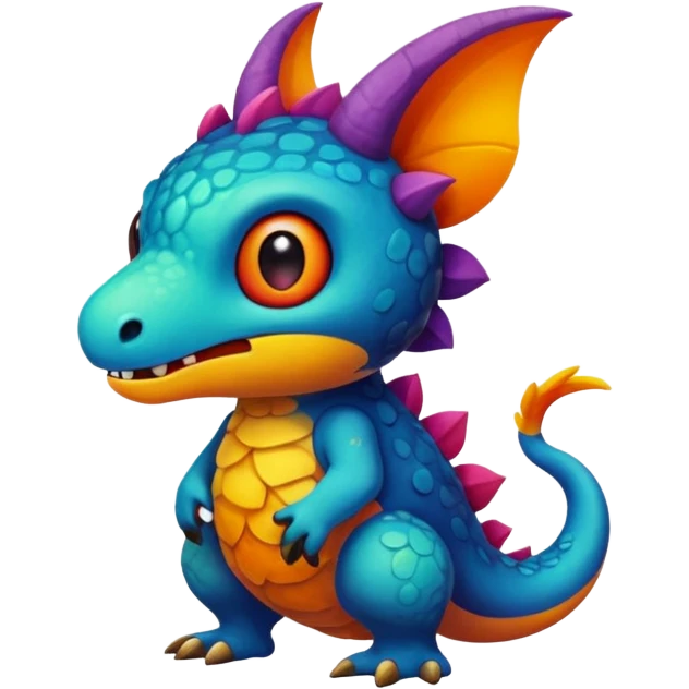 Randomly-colored dark colorful Fakémon-creature emoji