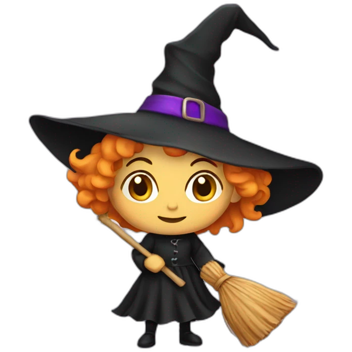witch with broom emoji