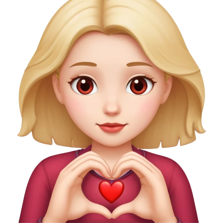Girl doing a heart with her hands emoji