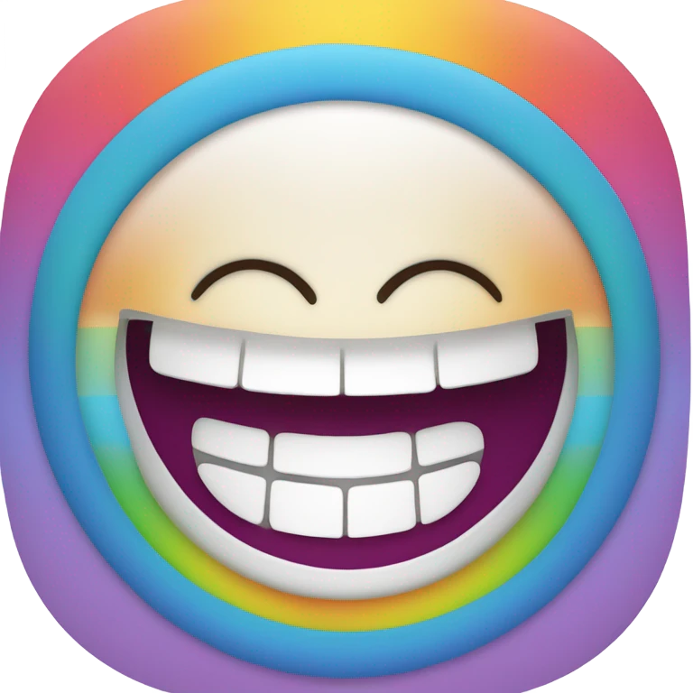 Smile face emoji with rainbow emoji
