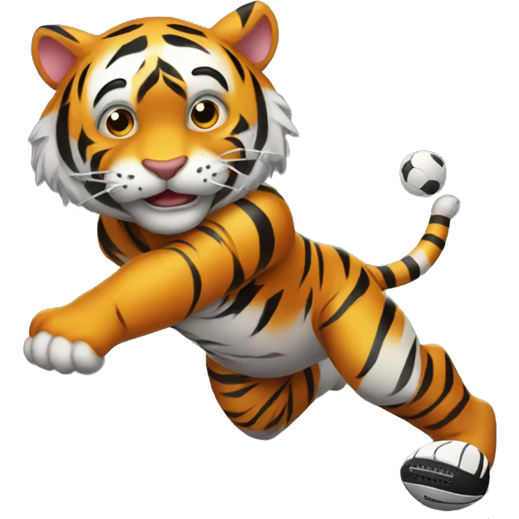 Tiger with a football emoji