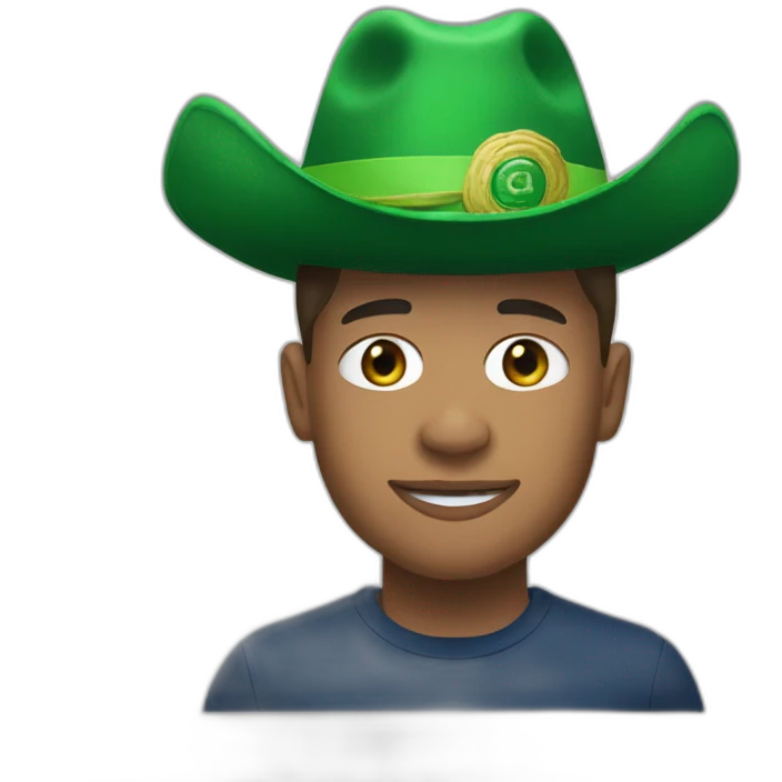 Mbappé with a big green hat  emoji