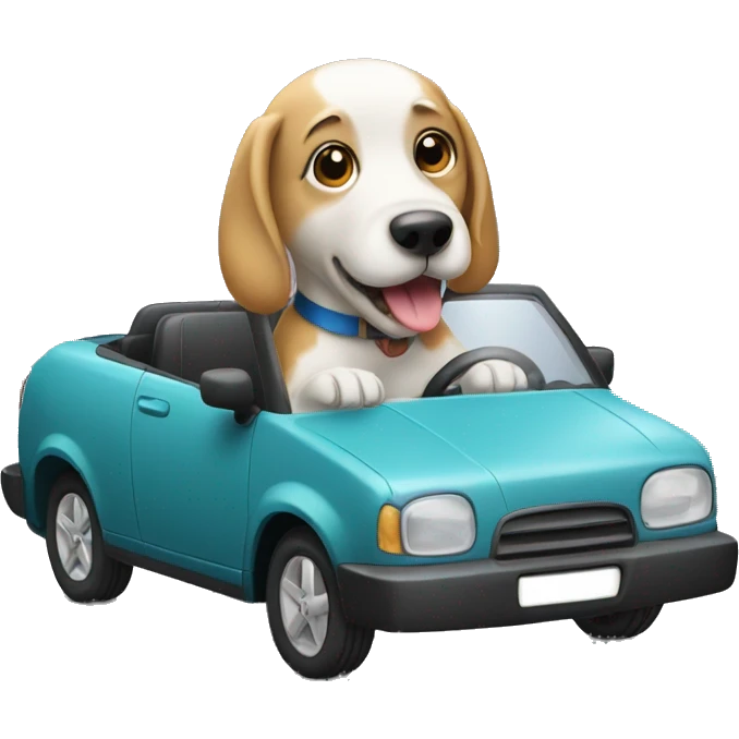 Dog driving car emoji