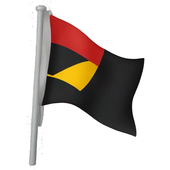 black and red flag with yellow circle in the middle emoji