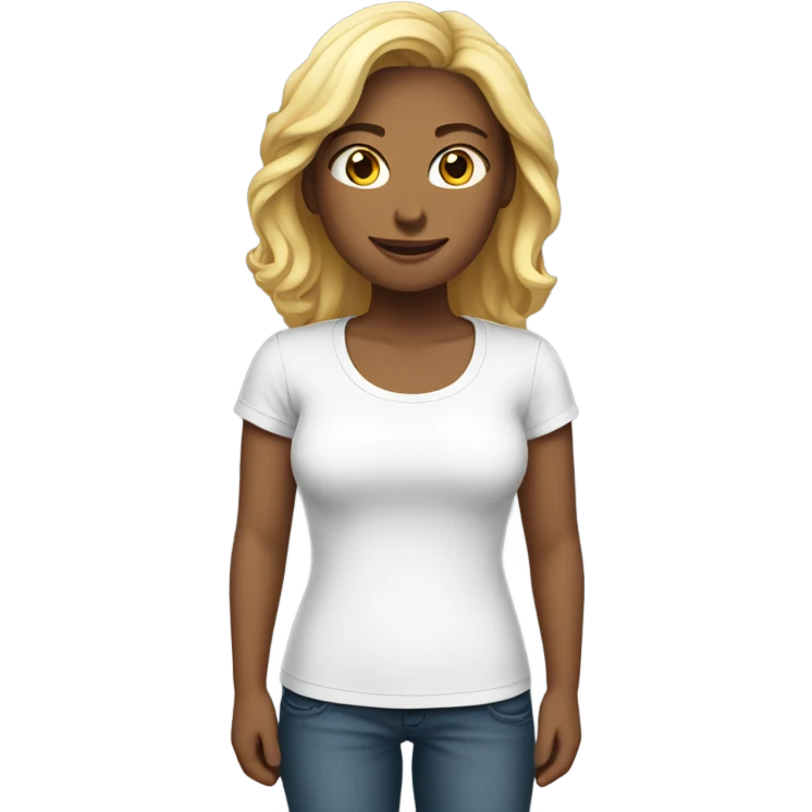Single white women's short-sleeved shirt, no characters emoji