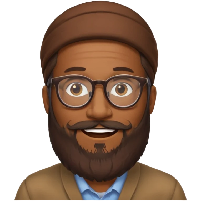 HOMME BRUN LONGUE BARBE LUNETTE emoji