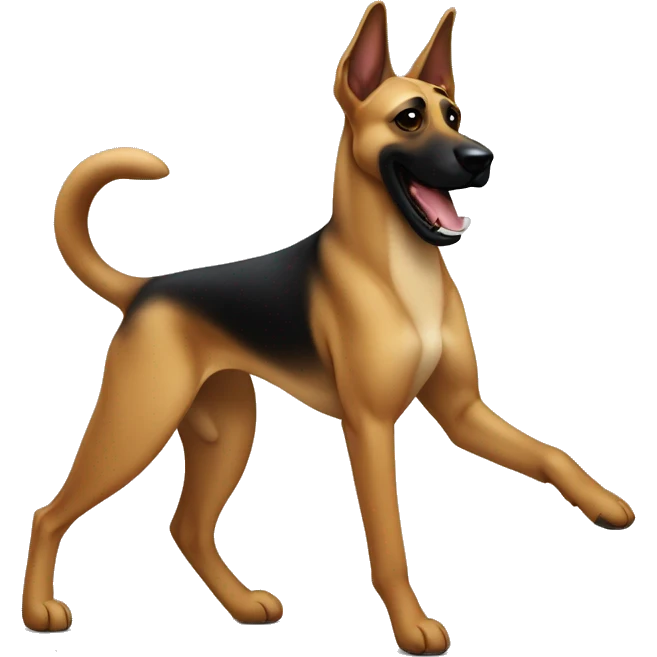 malinois qui danse avec une cravatte emoji