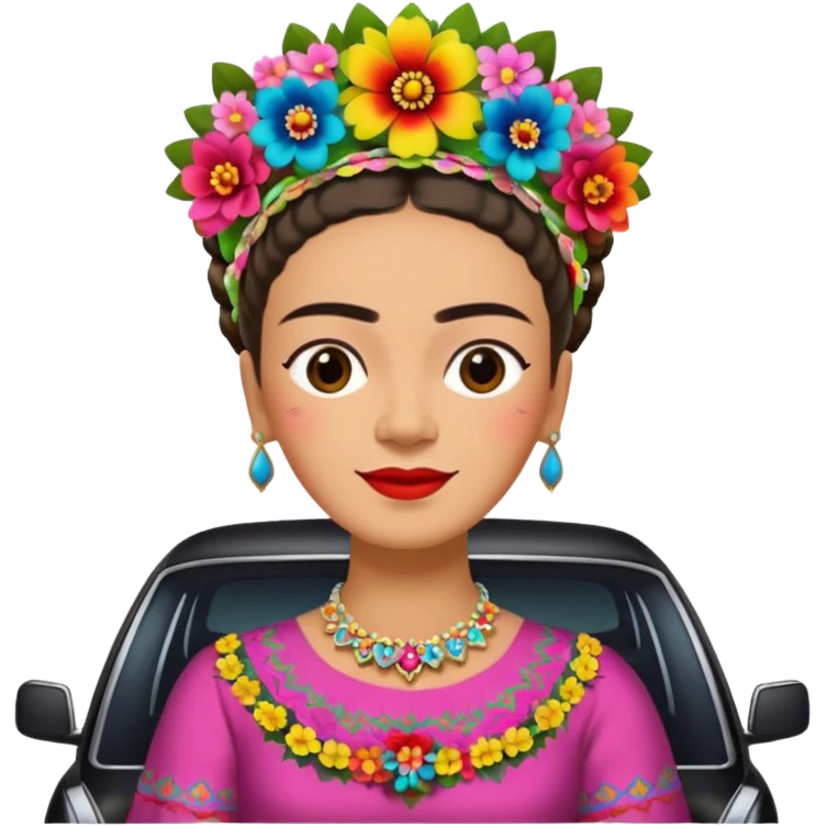 Frida Kahlo in limousine  emoji