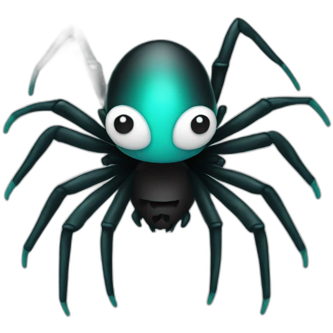 mean spider aqua black emoji