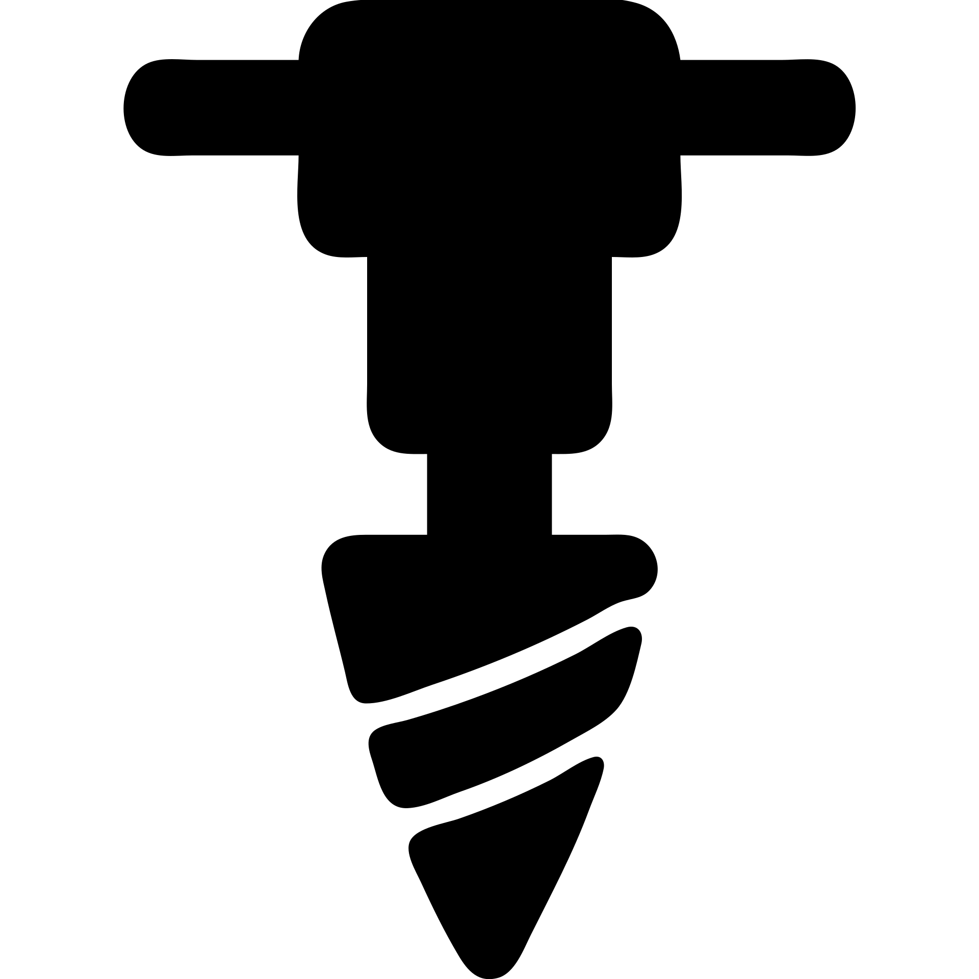 solid filled black mining drill icon emoji