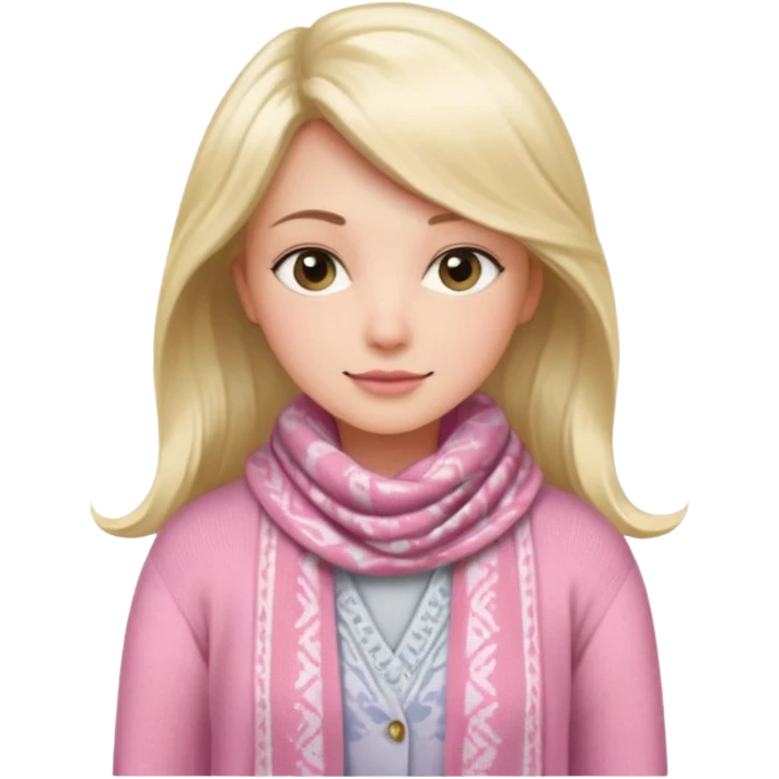 pink cardigan and  silk scarf no girl emoji