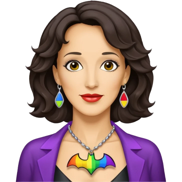 bat signal with jennifer beals add gay pride necklace emoji