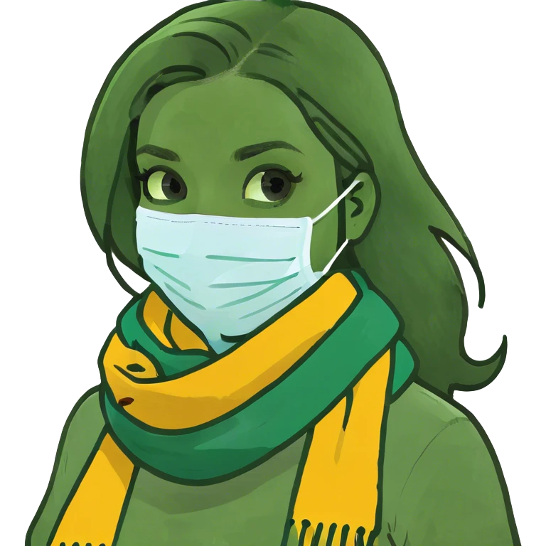 Girl with face mask emoji