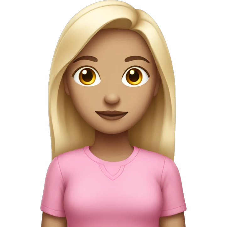 Light-skinned girl in pink shirt emoji