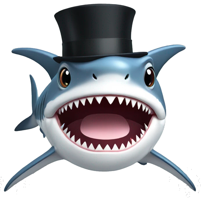Shark with a top hat emoji