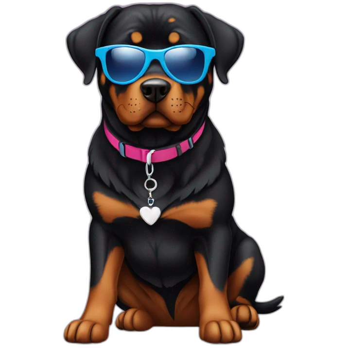 rottweiller with sunglass emoji