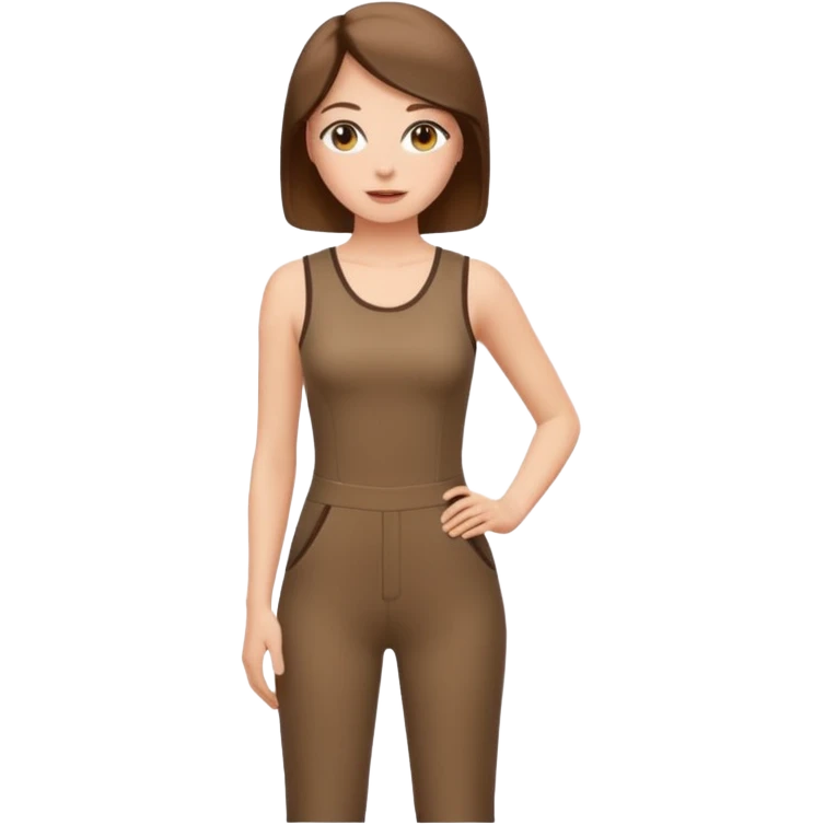 sleeveless brown tight jumpsuit for women emoji