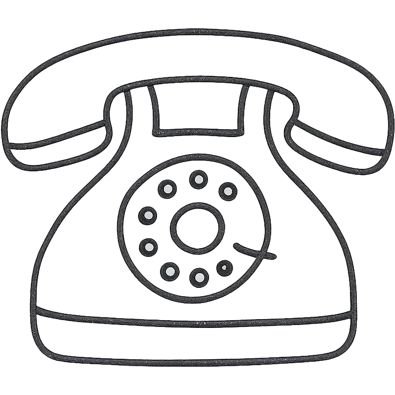 hand drawn outlined telephone icon emoji
