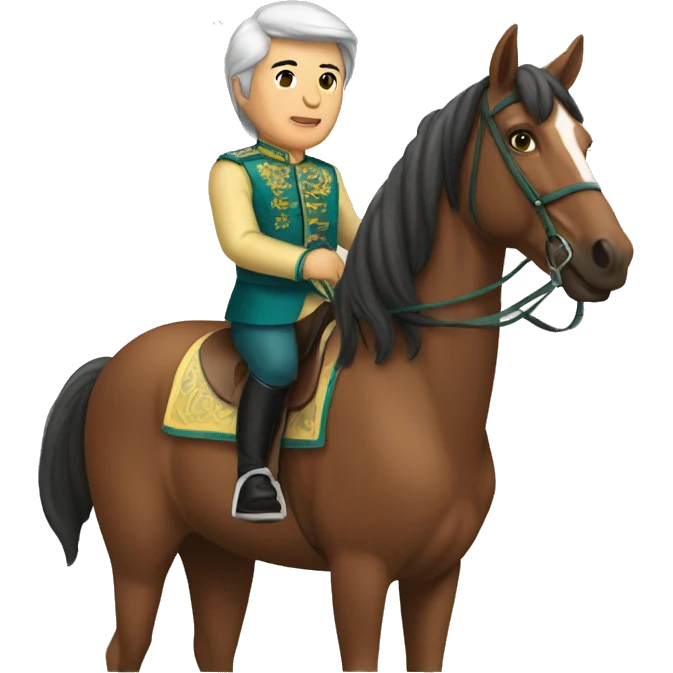 Tokayev with horse full HD emoji